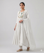 Sky Embroidered Anarkali Suit Set