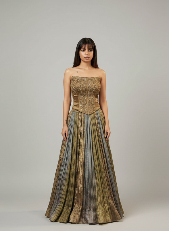 Modern Indo-Western Cordset Set Lehenga
