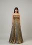 Buy Gold Indo-Western Cordset Lehenga Set with Ombre Skirt