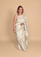 Royal Ivory Banarasi Silk Saree
