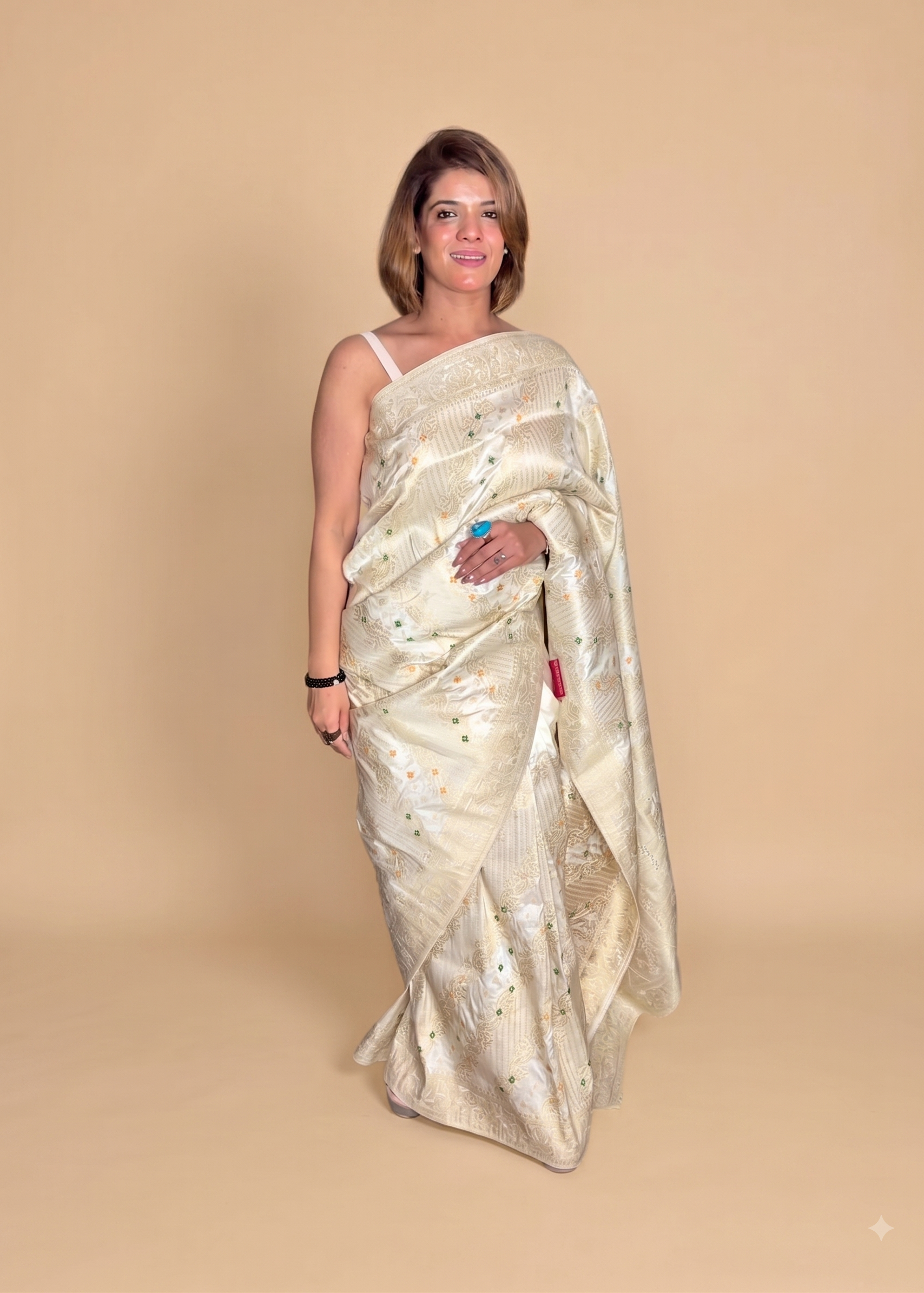 Royal Ivory Banarasi Silk Saree