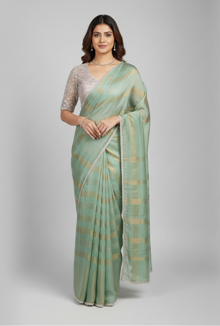 Pearl Stripe Saree (488 GS-11)