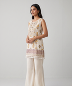 Ivory Floral Print Tunic & Palazzo Set