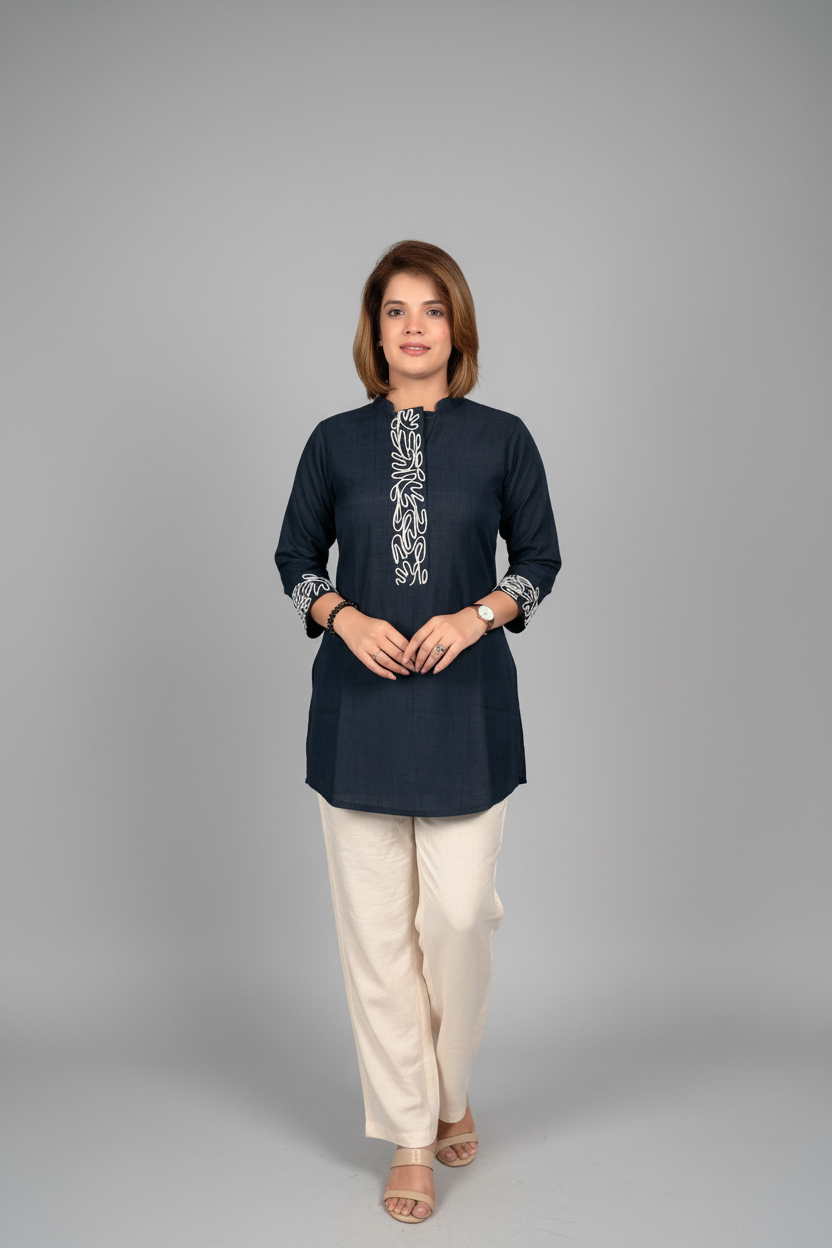 Black Embroidered Co-Ord Set Main image