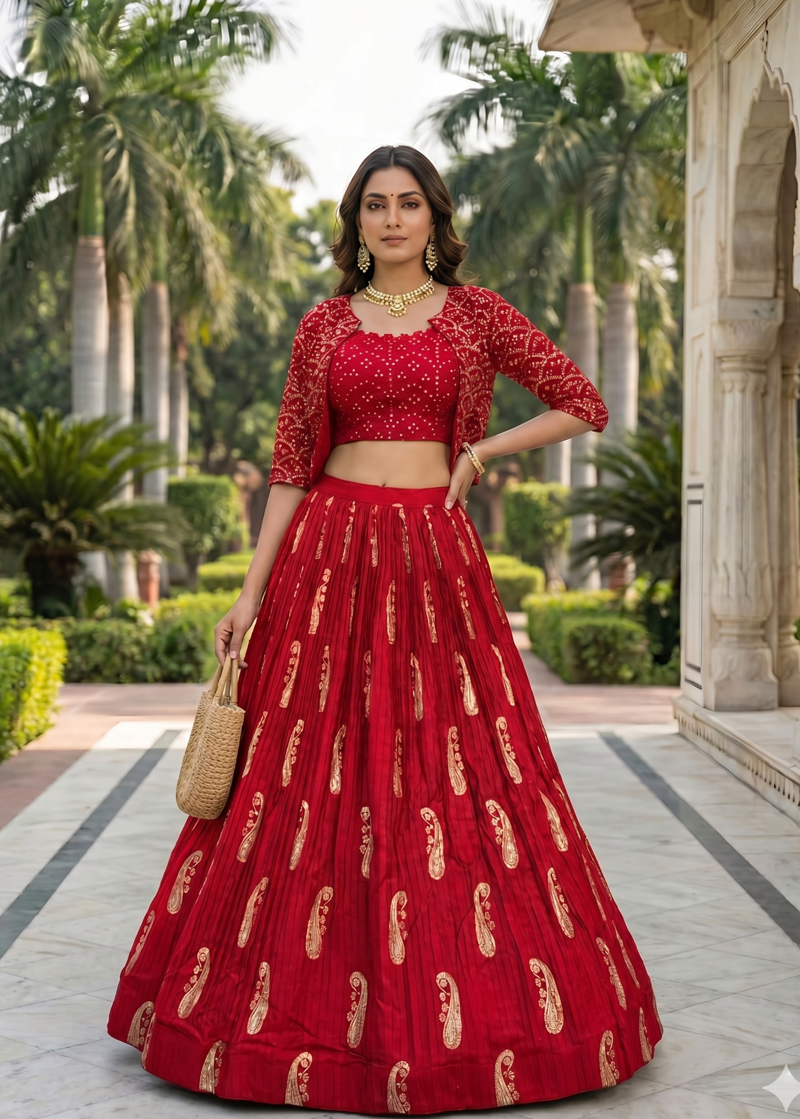 Chic Paisley Prints Georgette Lehenga Set