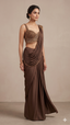 Coffee Brown Modern Draped Saree