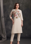 Floral Ivory Silk Kurta Set