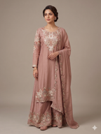 Silk Embroidered Sharara Set