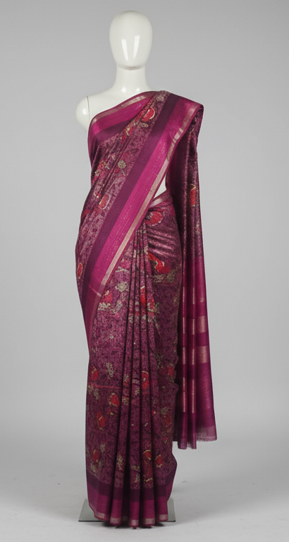Pink Meadow Ikkat Saree (supermaxx gs-18) Main image