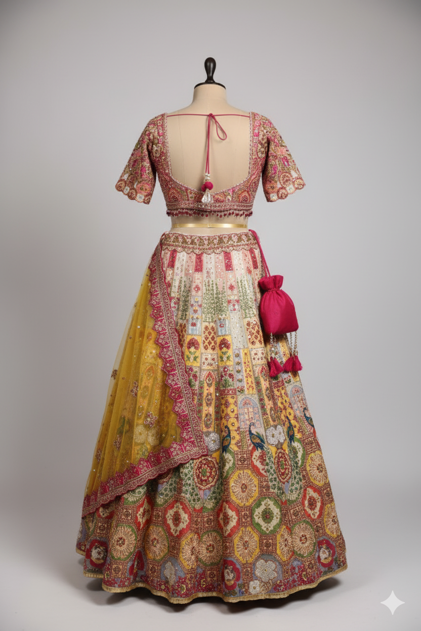 Heirloom Garden Printed and Embroidered Lehenga ( 1550-5769 D-2)