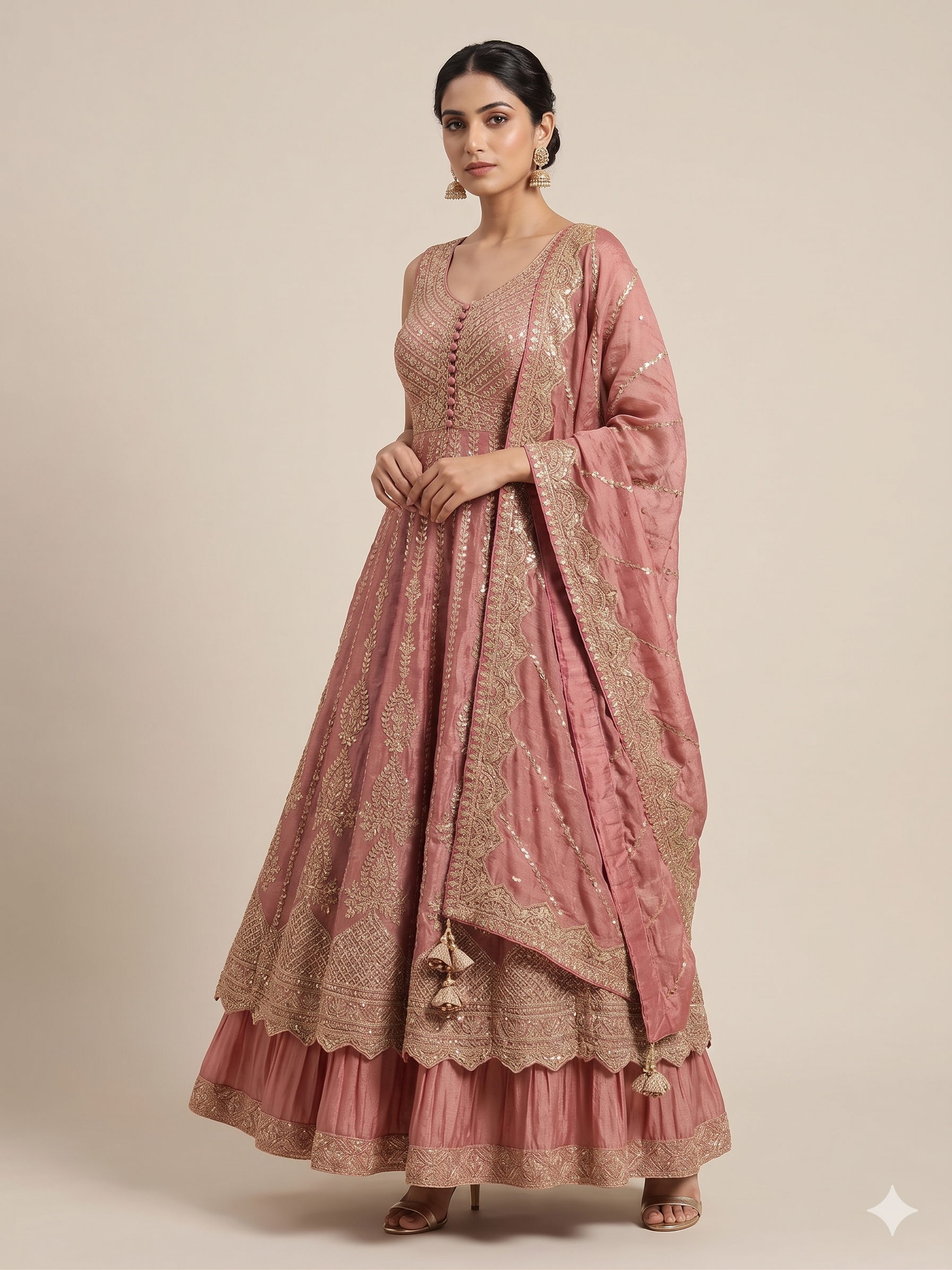 Heavily Embroidered Heritage Anarkali Set Main image