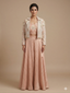 Blush Radiance Embroidered Jacket & Palazzo Set