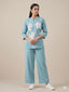 Applique Floral Linen Co-ord Set