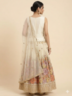 Floral Threadwork Peplum Lehenga