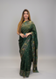 Paithani-Style Bottle Green Silk Saree