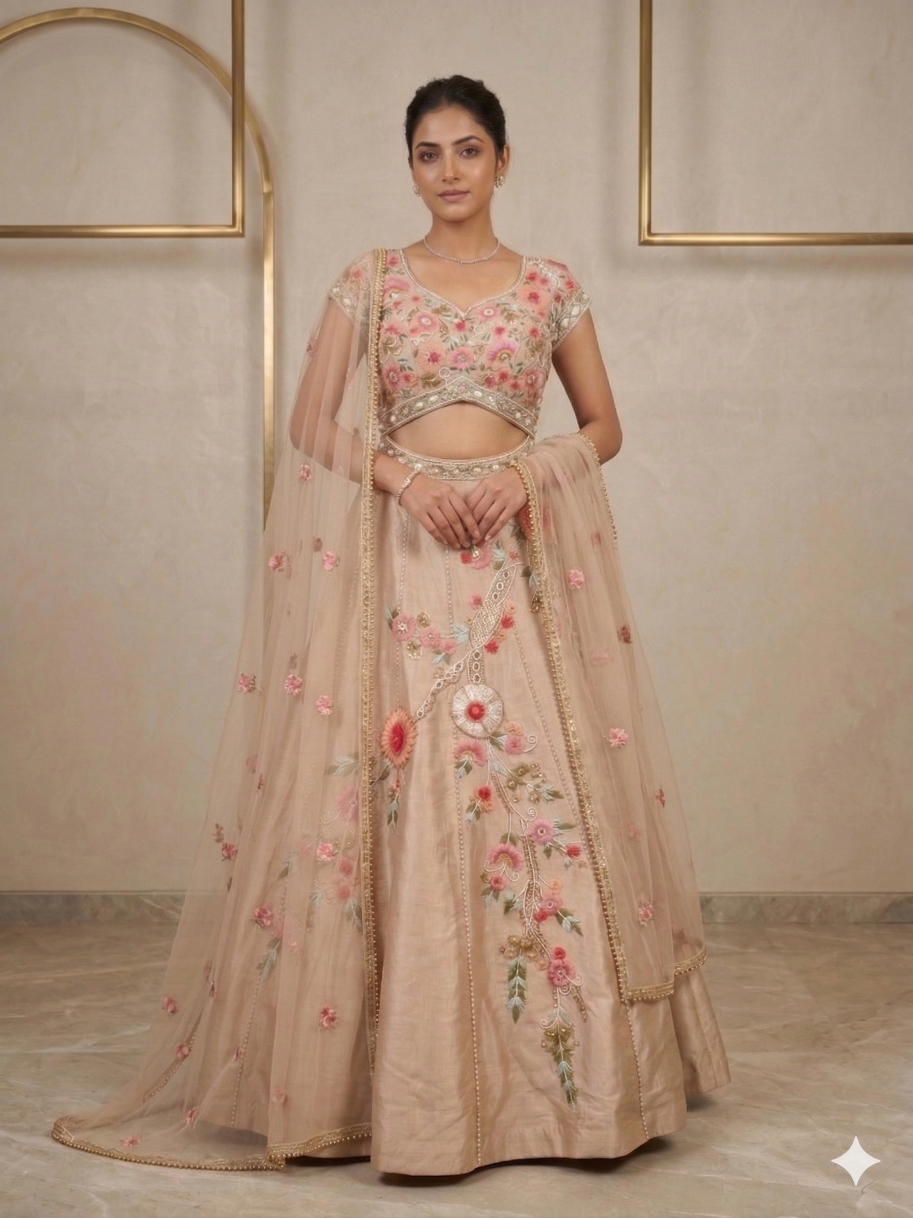 Phool-Vaari Pastel Lehenga Secondary image