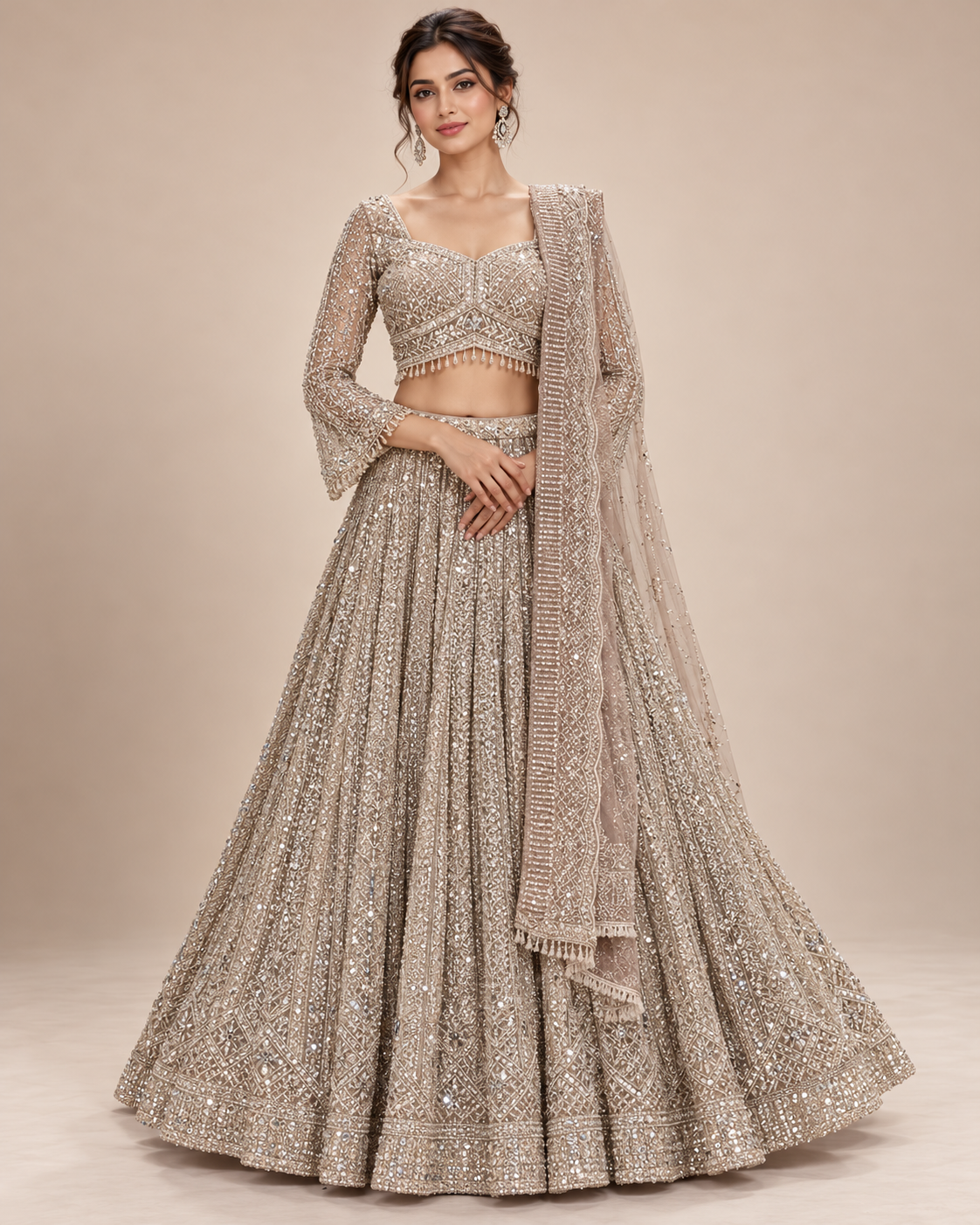 Ethereal Icy Blue Lehenga Secondary image