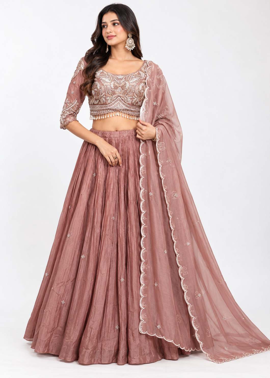 Chic Paisley Prints Georgette Lehenga Set