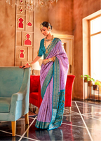 Elegant Lavender Silk Saree