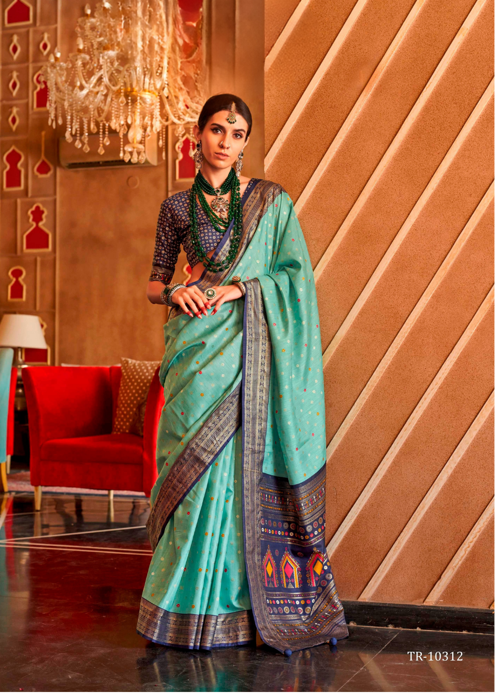 Enchanting Sea Green Silk Saree