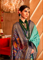 Enchanting Sea Green Silk Saree