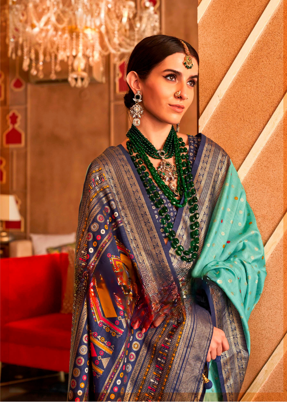 Enchanting Sea Green Silk Saree