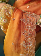 Verdant Sunset tissue Saree