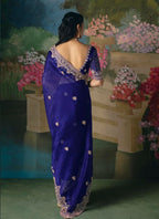 Midnight Bloom Tissue Silk Saree