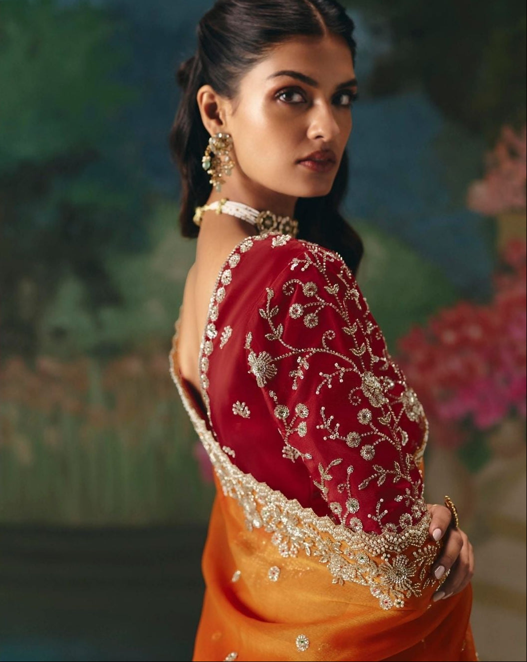 Amber Glow tissue Saree