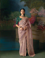 Lavender Jade tissue Saree
