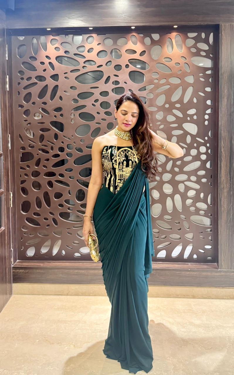 The Contemporary Corset Drape Saree (KDS-25-89 D-104)