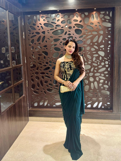 The Contemporary Corset Drape Saree (KDS-25-89 D-104)