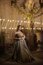 Gilded Graphite Sculpture Lehenga (CS31 M-98)