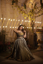 Gilded Graphite Sculpture Lehenga (CS31 M-98)