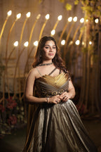 Gilded Graphite Sculpture Lehenga (CS31 M-98)