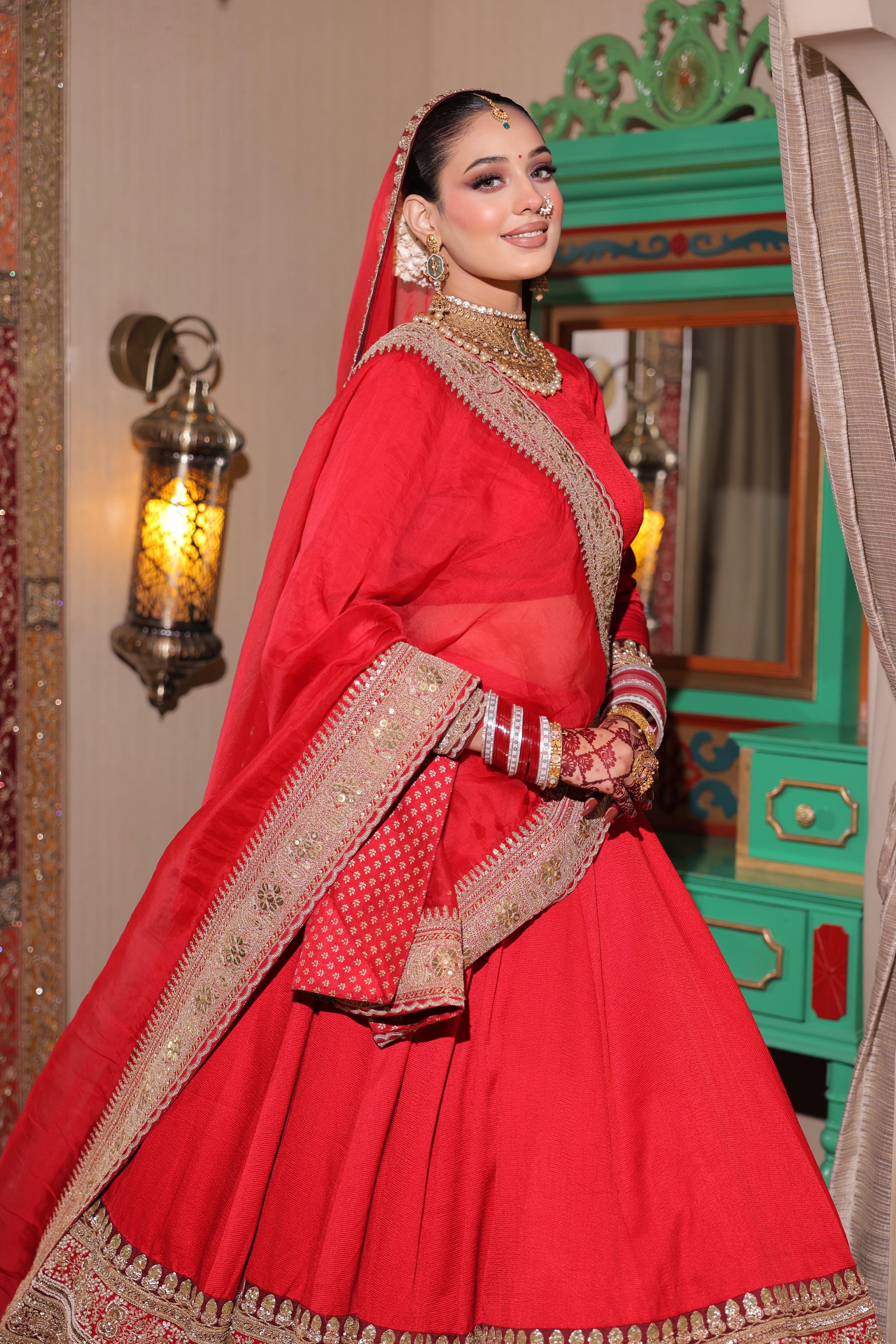 Scarlet Heritage Bridal Lehenga (LAAJBANTI KALI B-55)