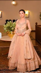 Champagne Gold Crinkle Lehenga (MIRA CHOLI M-91)