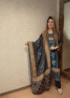 Teal Blue Cotton Printed Kurta Set