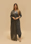 Black and White Booti Printed Kurta Set
