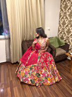 Vibrant Garden red lehenga (834 M-98)