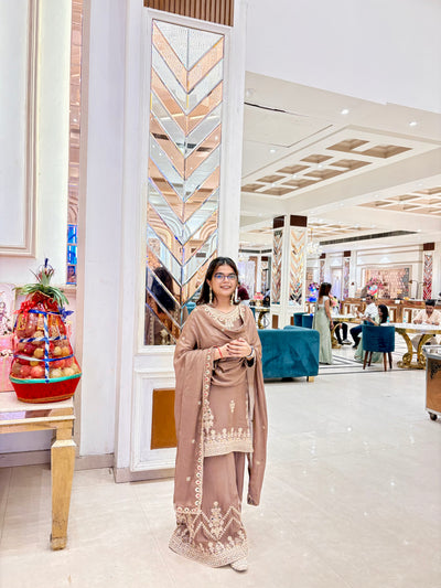 Earthy Brown Elegance Suit Set (3948-915 D-20