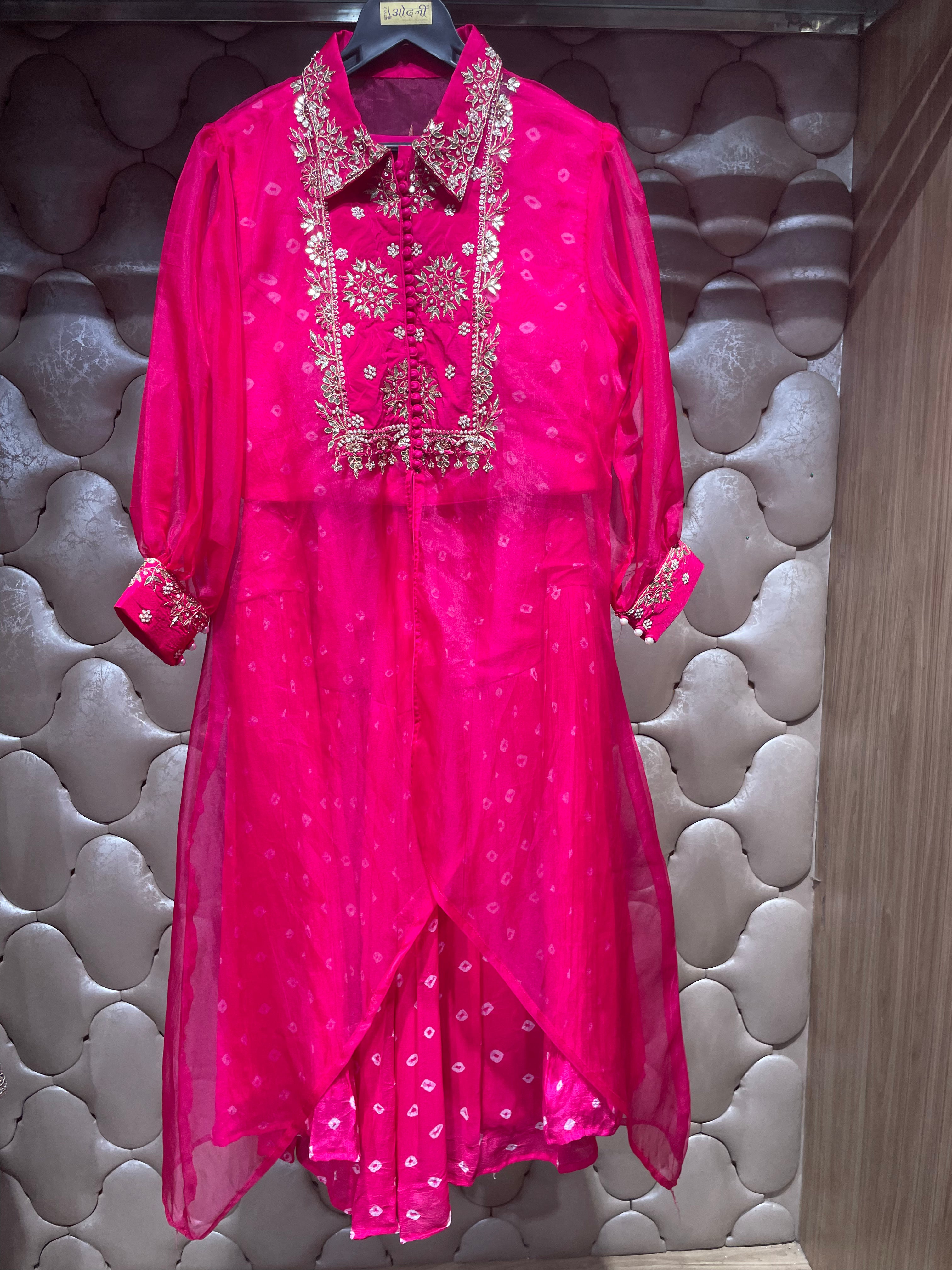 Vibrant Magenta Cape & Trouser Set (2581-2 R-65) Main image