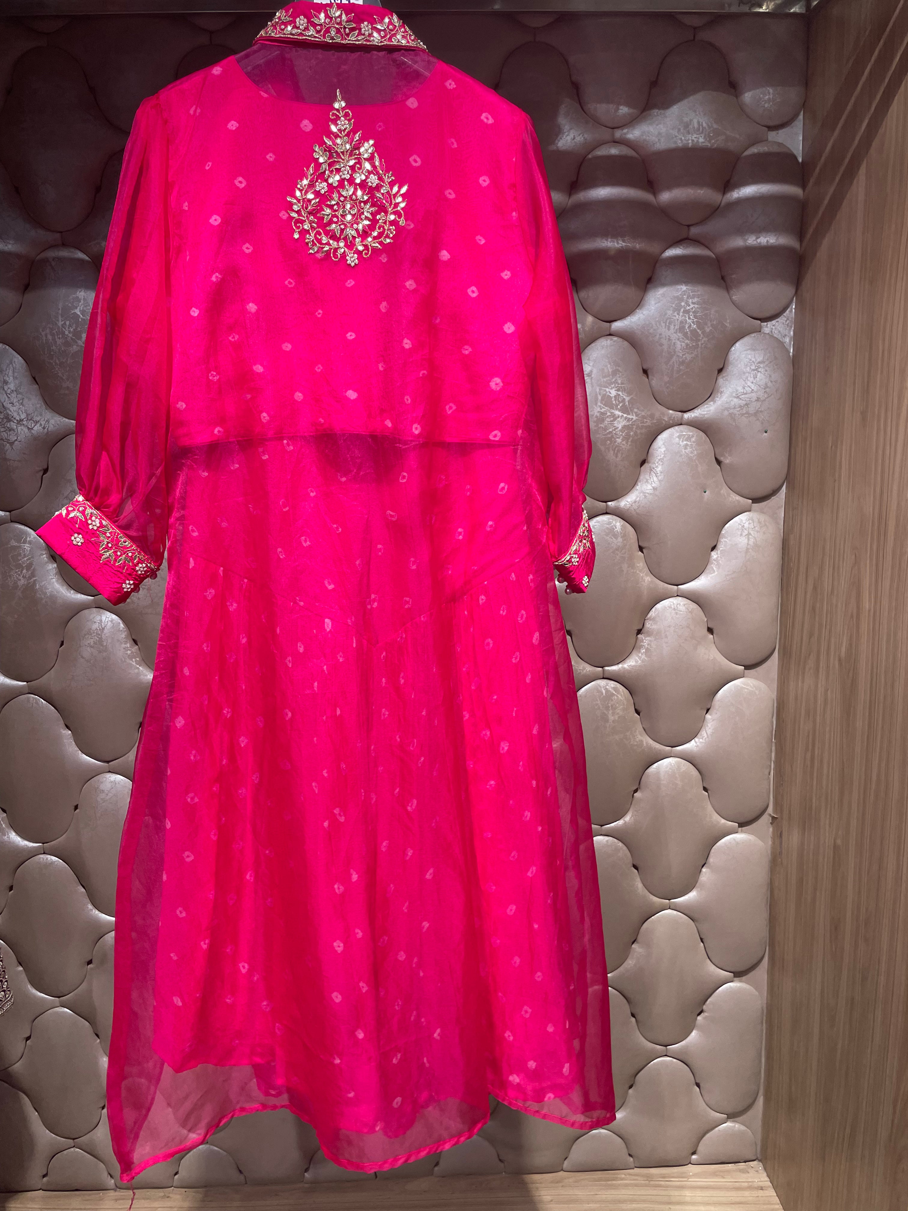 Vibrant Magenta Cape & Trouser Set (2581-2 R-65) Secondary image
