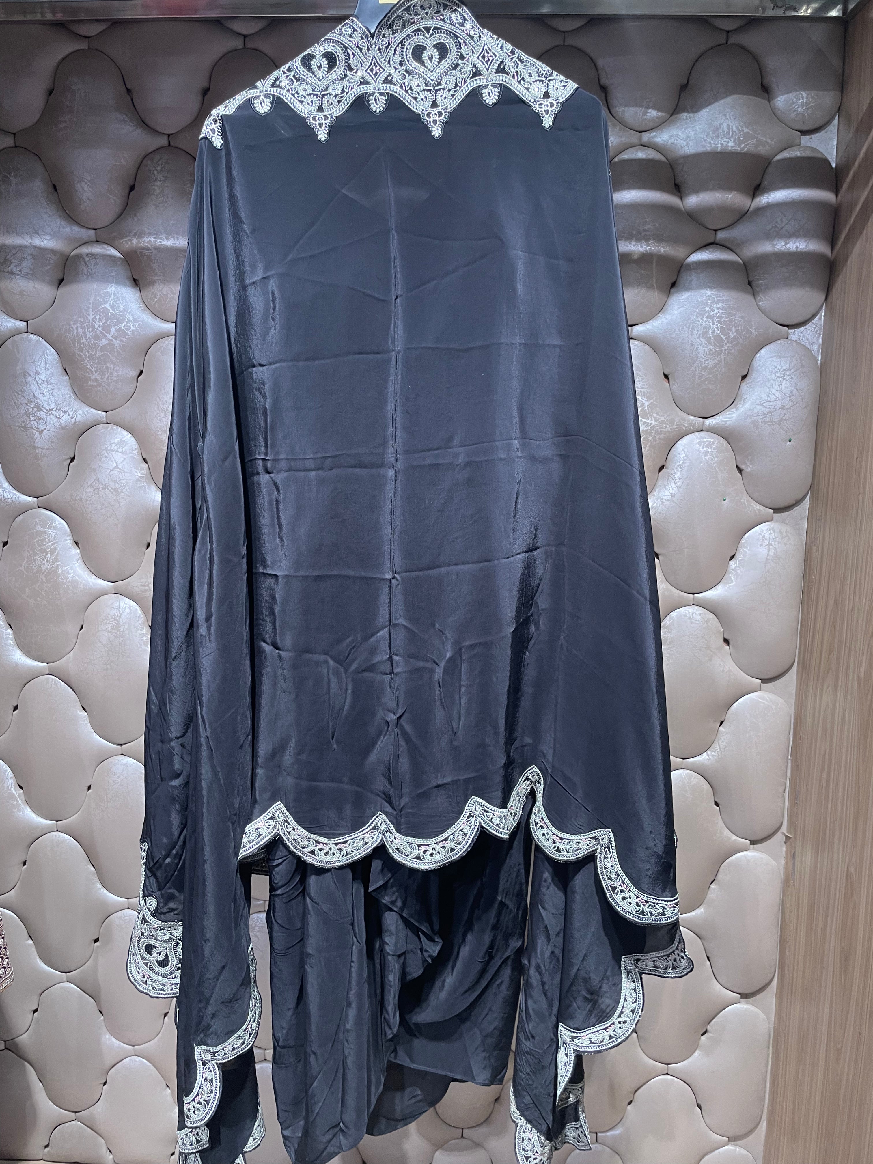 Cape-style Fusion Set with Dhoti-Pleated Skirt (5230 GA-21)