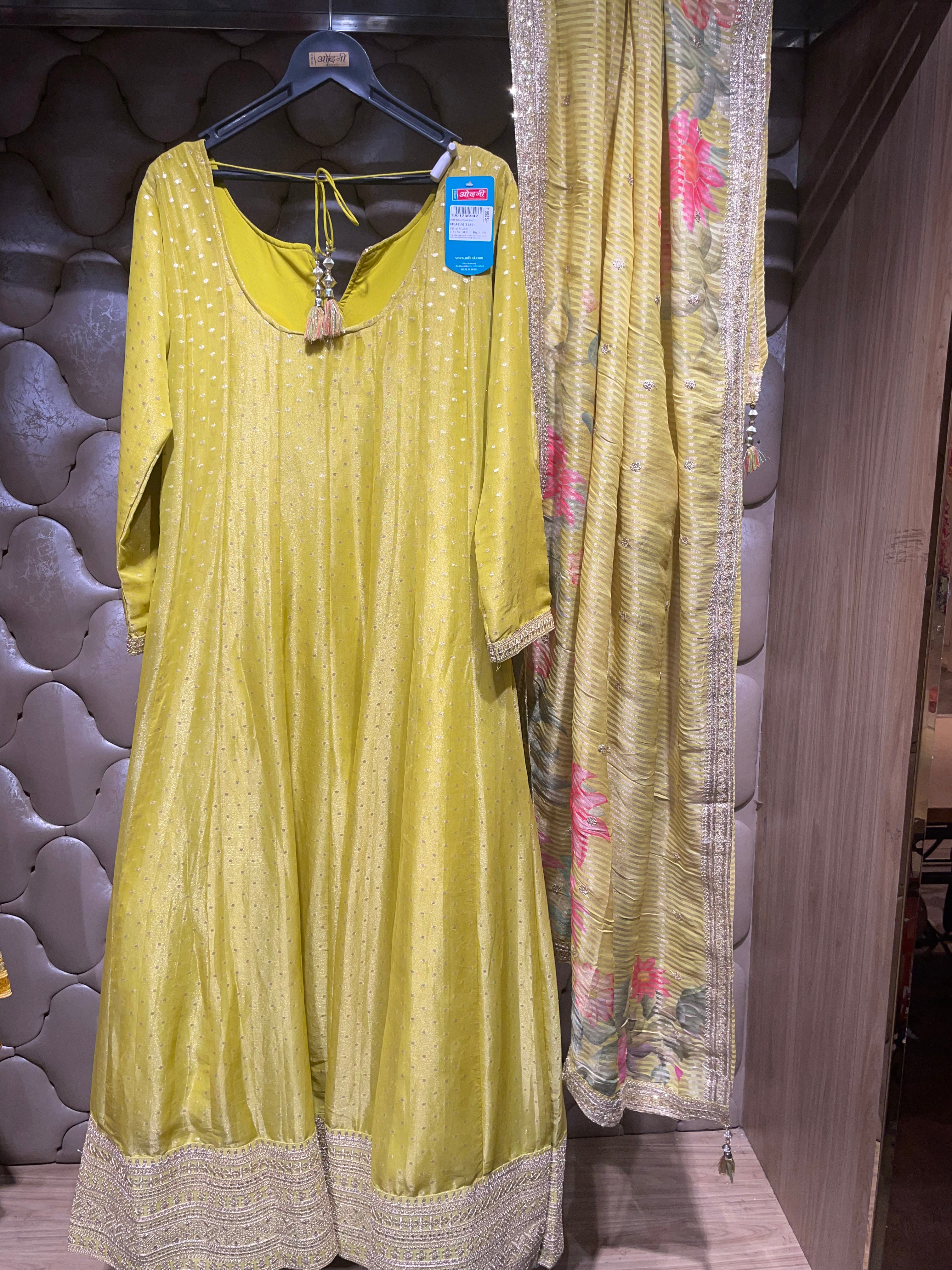 Anarkali-style Gown with Floral Dupatta (5213 GA-21) Secondary image