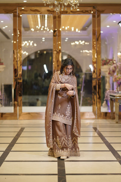 Earthy Brown Elegance Suit Set (3948-915 D-20