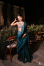 Contemporary Teal Organza Saree