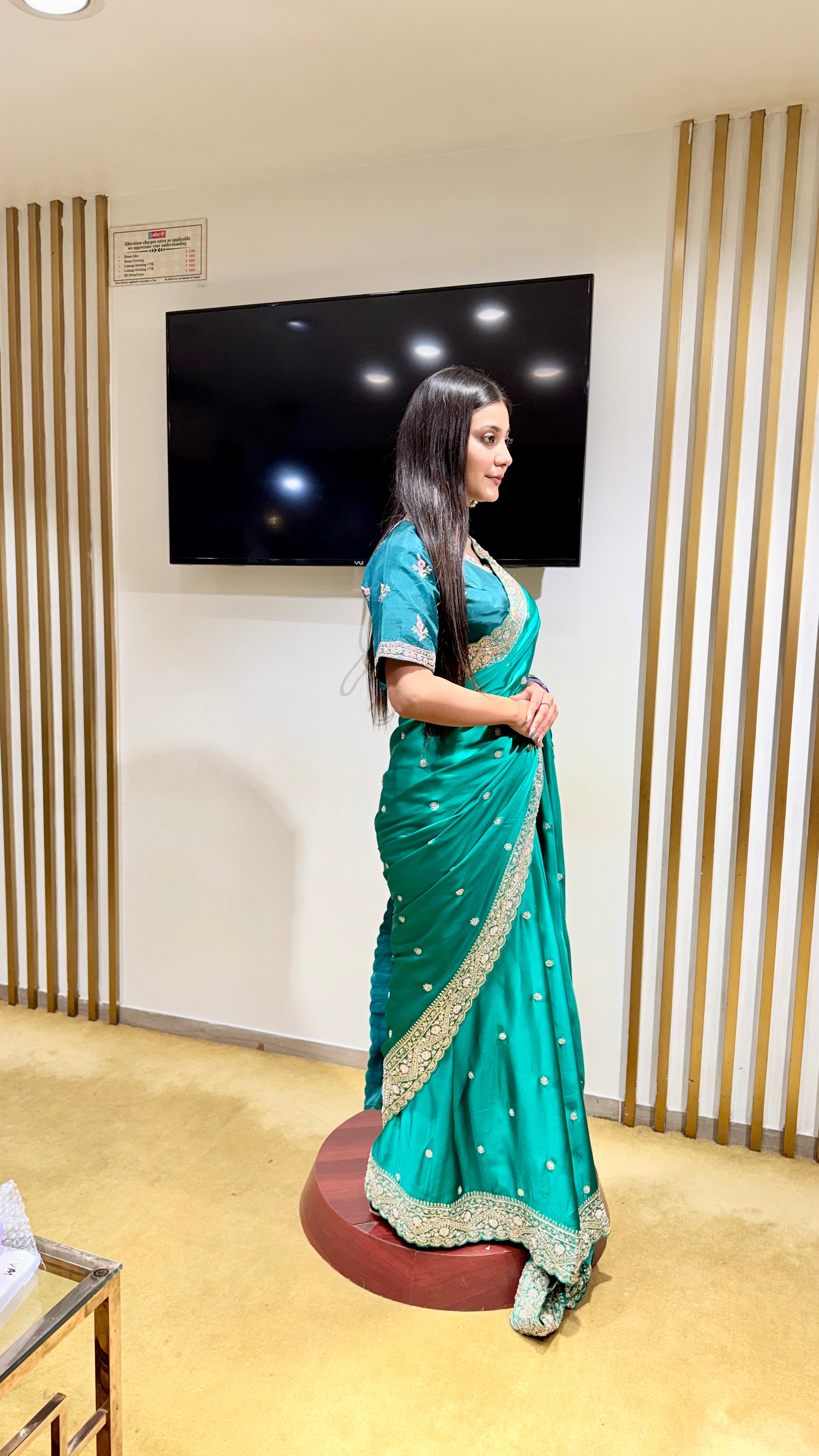 Teal & Silver Statement Saree (SAREE B-97)