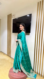 Teal & Silver Statement Saree (SAREE B-97)