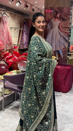 Emerald Regal Anarkali Gown with Heavy Dupatta (23406 m-23)